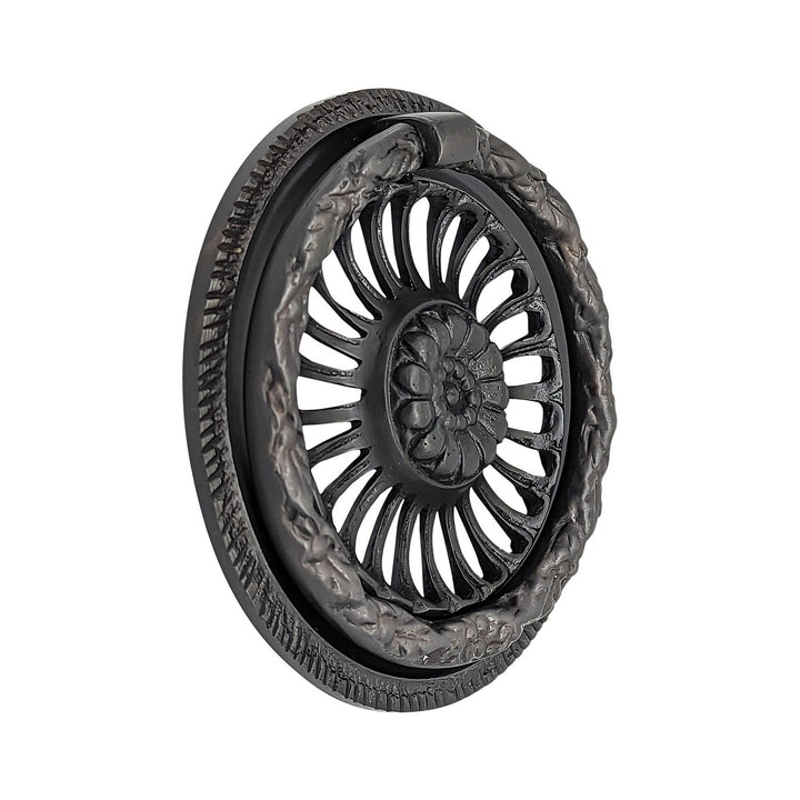 3 5/8 Inch Solid Brass Radiant Flower Drawer Ring Pull COPPER MOUNTAIN HARDWARE