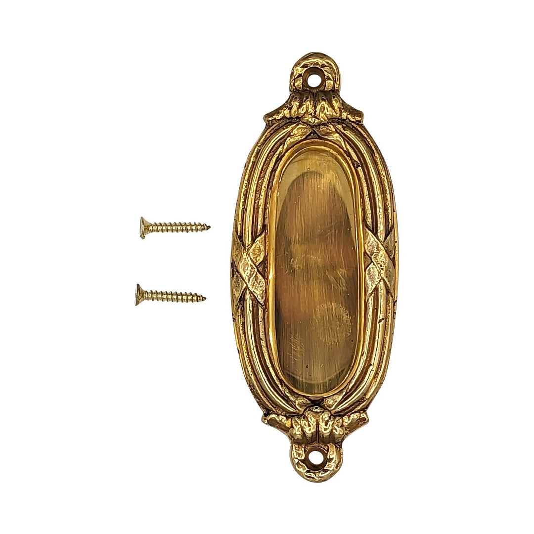 4 1/3 Inch Solid Brass Ribbon & Reed Door Pull COPPER MOUNTAIN HARDWARE