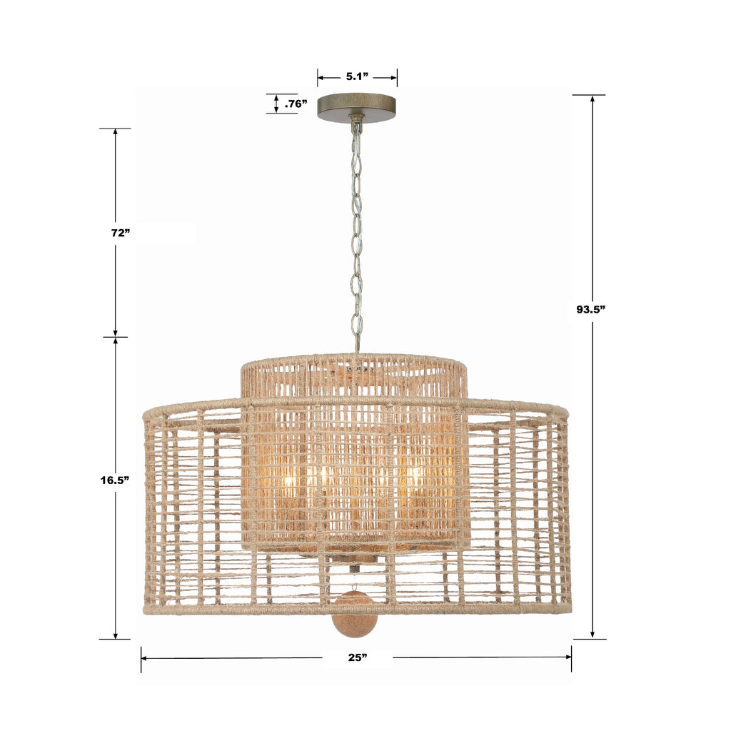 Crystorama Crystorama Jayna 4 Light Burnished Silver Chandelier