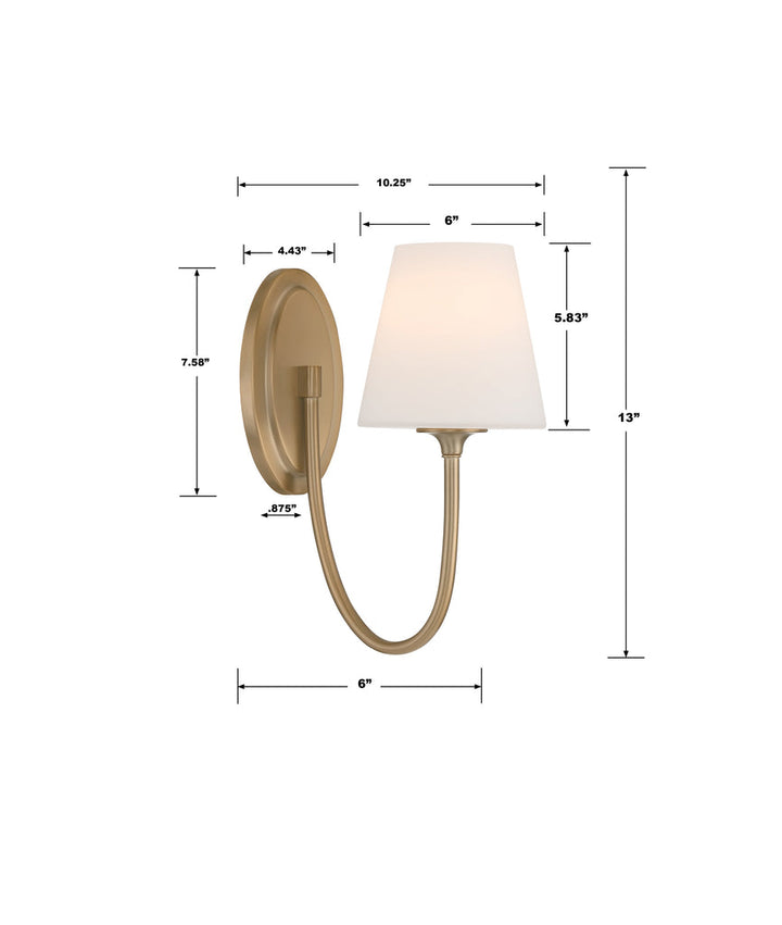Crystorama Crystorama Juno 1 Light Vibrant Gold Sconce