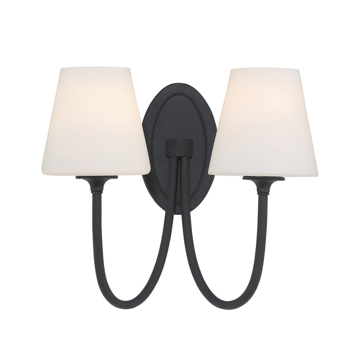 Crystorama Crystorama Juno 2 Light Black Forged Sconce
