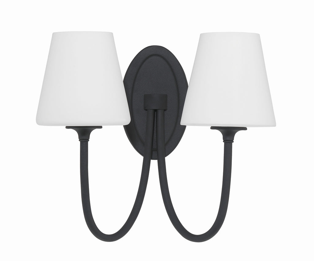 Crystorama Crystorama Juno 2 Light Black Forged Sconce