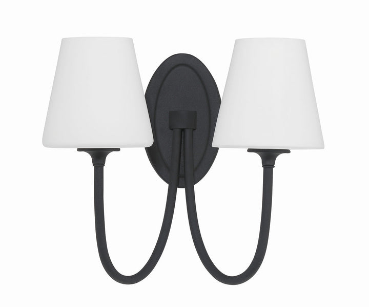 Crystorama Crystorama Juno 2 Light Black Forged Sconce
