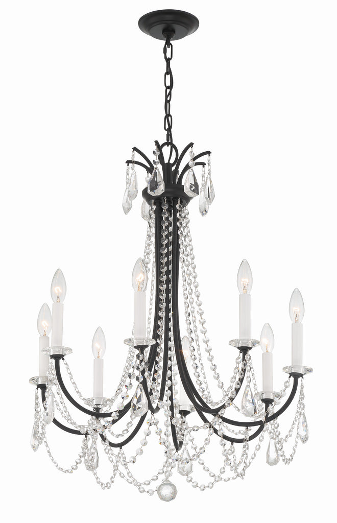 Crystorama Crystorama Karrington 8 Light Matte Black Chandelier