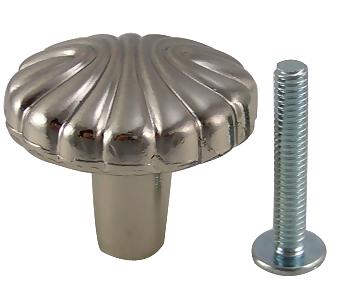 COPPER MOUNTAIN HARDWARE Satin Nickel Round Seashell Cabinet & Furniture Knob