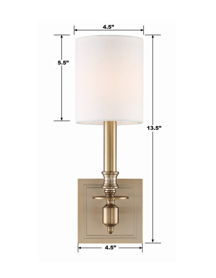 Crystorama Crystorama Lloyd 1 Light Aged Brass Sconce