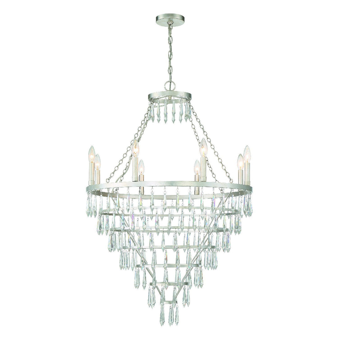 Crystorama Crystorama Lucille 8 Light Antique Silver Chandelier