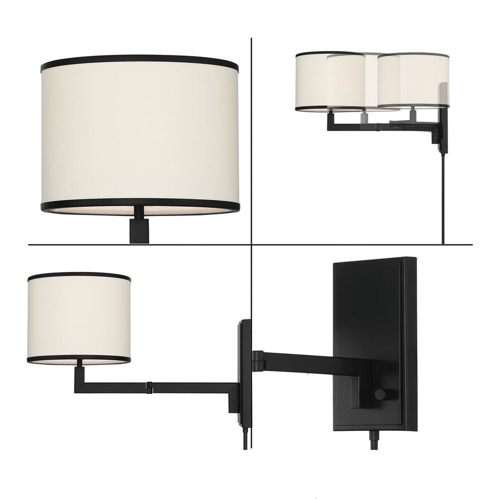 Crystorama Crystorama Madison 1 Light Matte Black Task Sconce