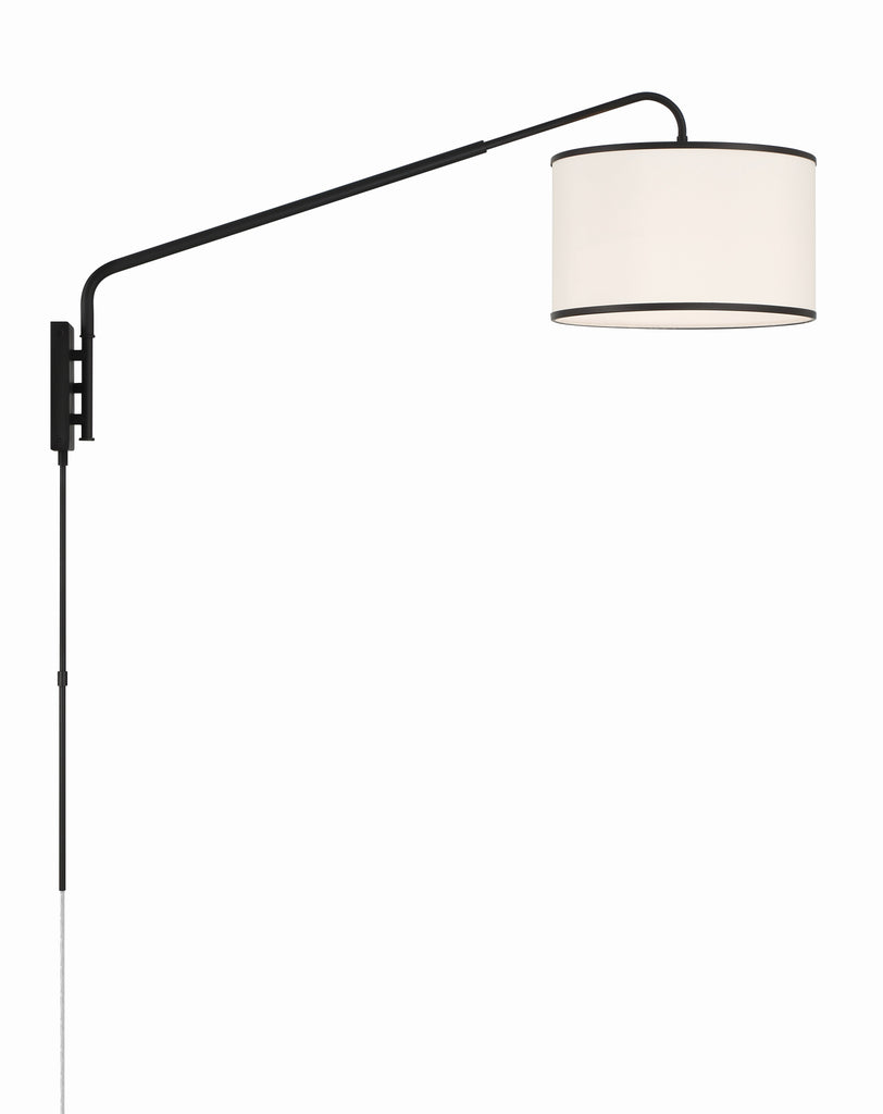 Crystorama Crystorama Mallory 1 Light Matte Black Task Sconce