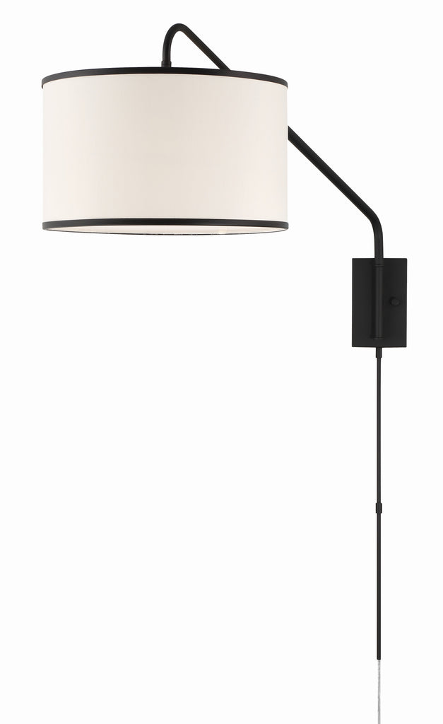 Crystorama Crystorama Mallory 1 Light Matte Black Task Sconce
