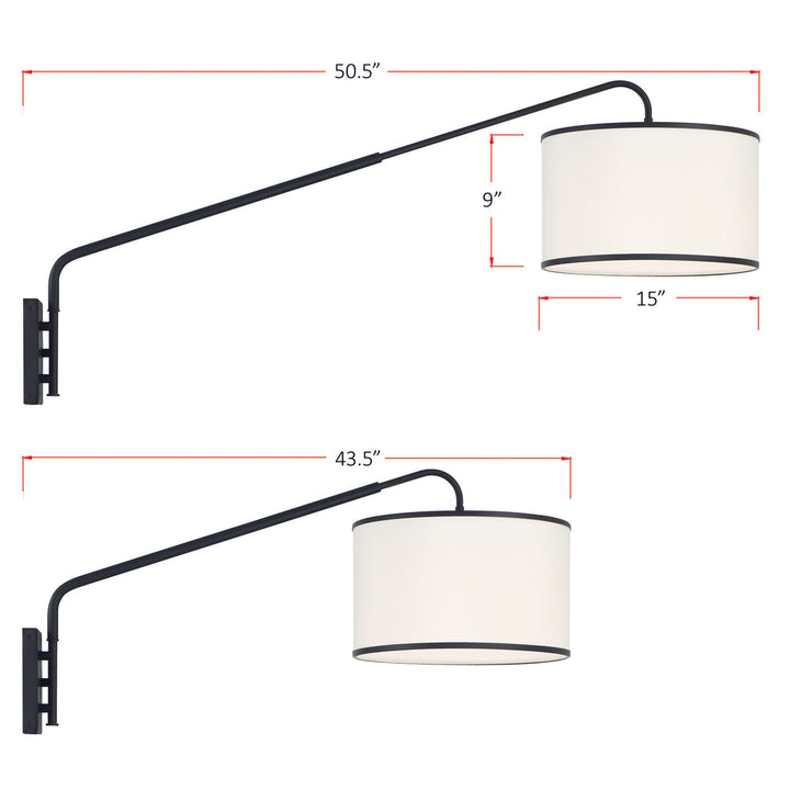 Crystorama Crystorama Mallory 1 Light Matte Black Task Sconce