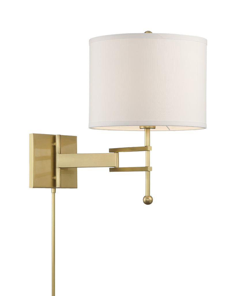 Crystorama Crystorama Marshall 1 Light Aged Brass Task Sconce