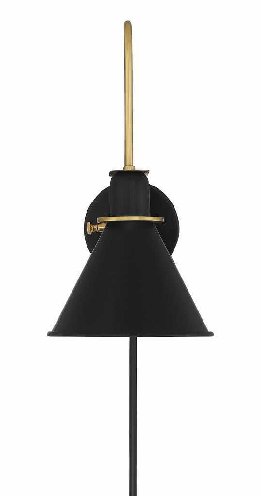 Crystorama Crystorama Medford 1 Light Matte Black Sconce