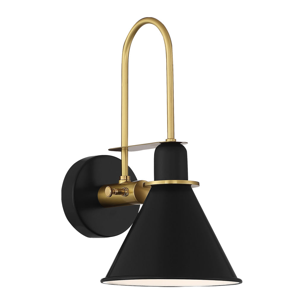 Crystorama Crystorama Medford 1 Light Matte Black Sconce