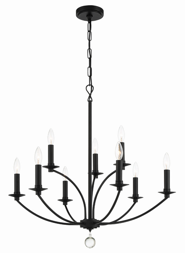 Crystorama Crystorama Mila 9 Light Black Chandelier
