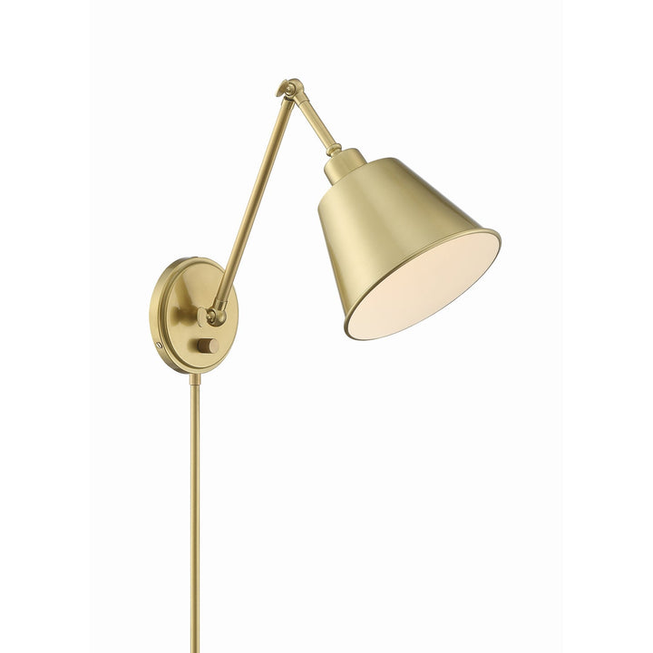 Crystorama Crystorama Mitchell 1 Light Aged Brass Task Sconce