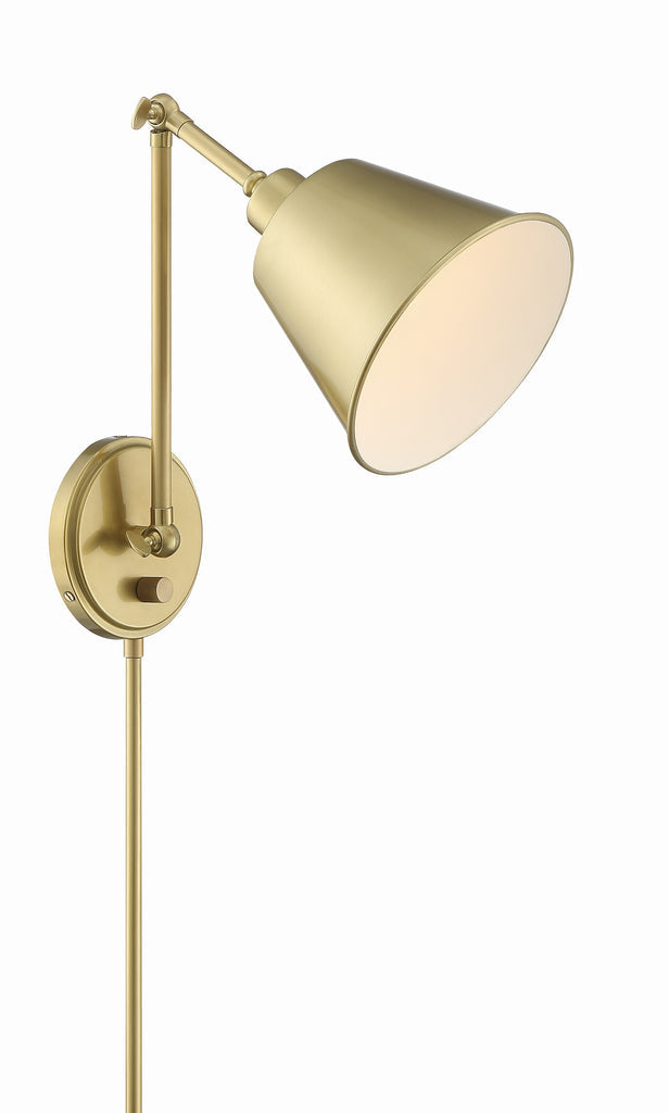 Crystorama Crystorama Mitchell 1 Light Aged Brass Task Sconce