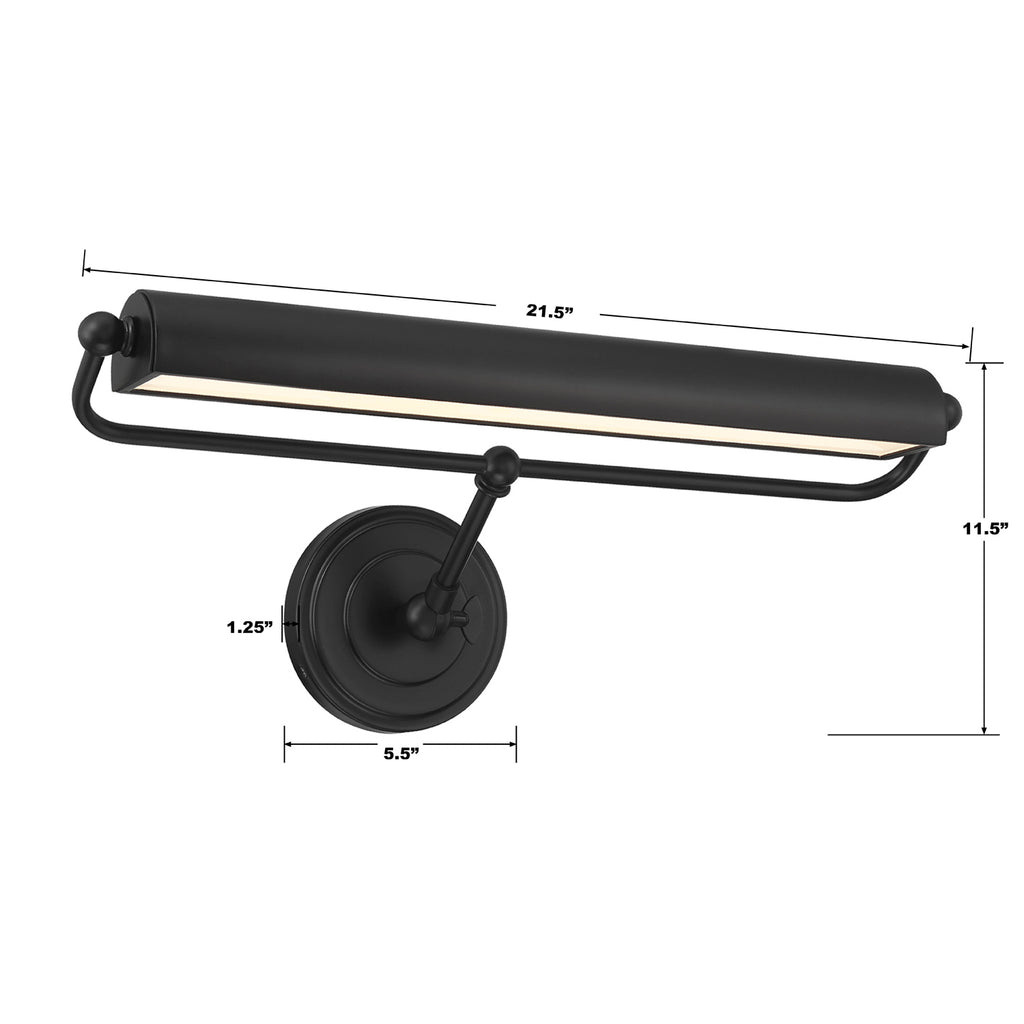 Crystorama Crystorama Miller Integrated LED Matte Black Sconce