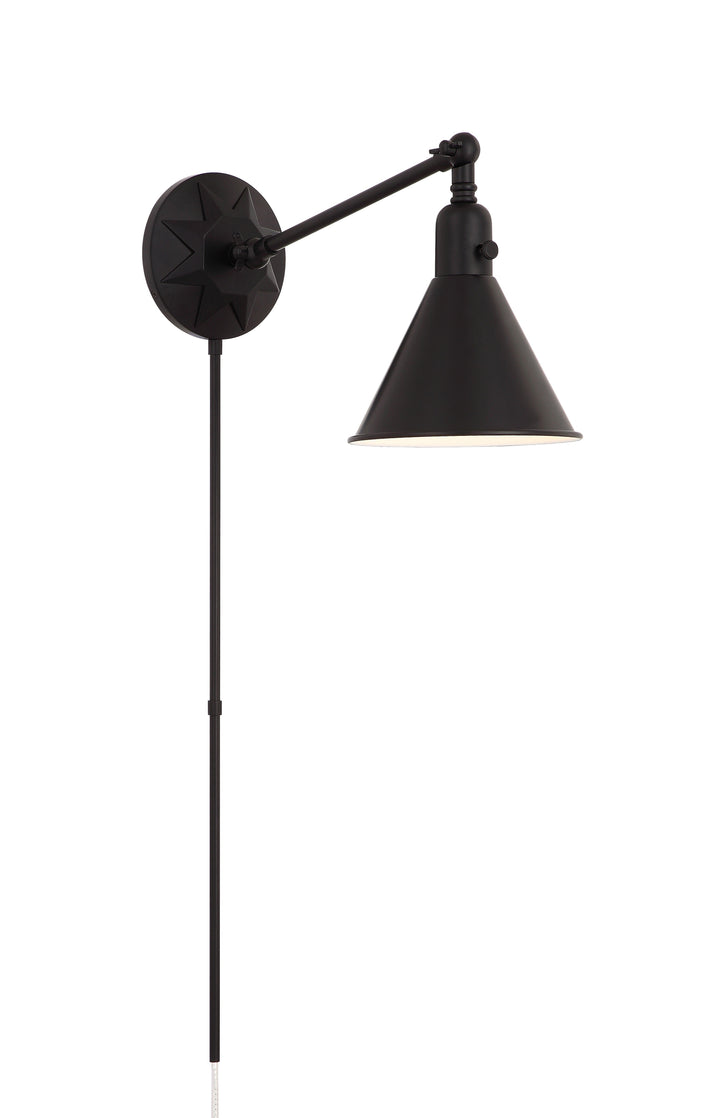 Crystorama Crystorama Morgan 1 Light Matte Black Task Sconce