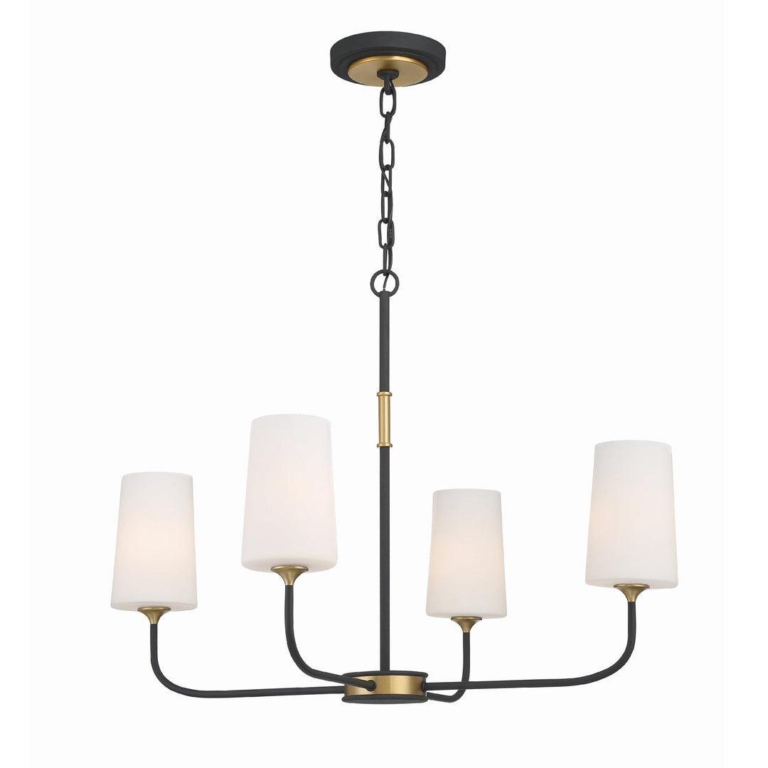 Crystorama Crystorama Niles 4 Light Black Forged + Modern Gold Chandelier