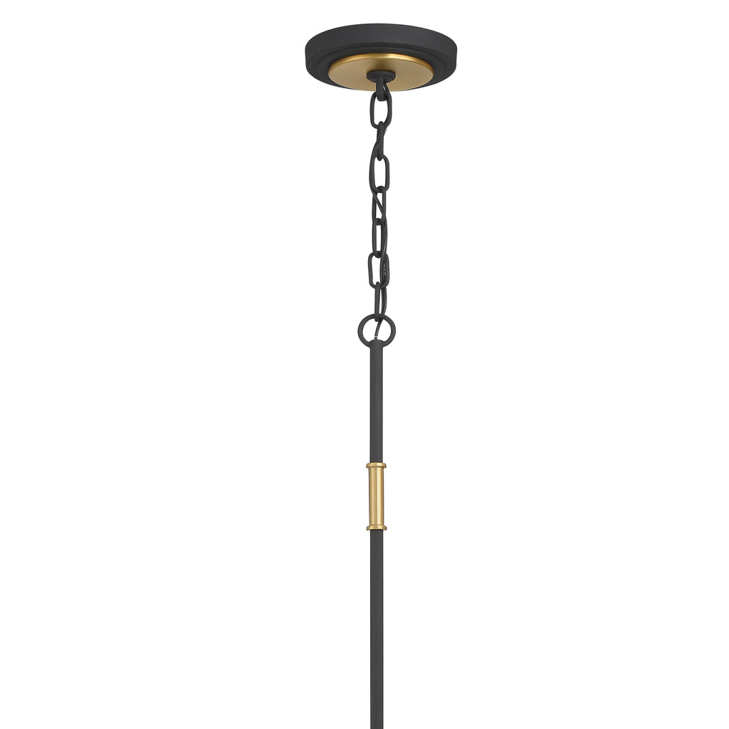 Crystorama Crystorama Niles 4 Light Black Forged + Modern Gold Chandelier