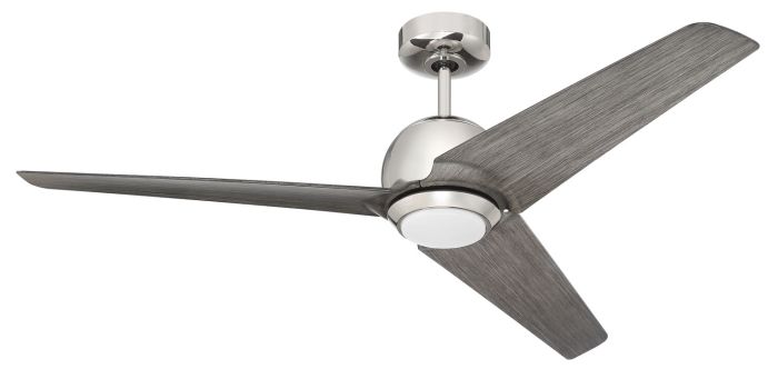 Antique Hardware 52" Nate in Polished Nickel Finish, Greywood Blades, Light kit included (Optional), WiFi Control Ceiling Fan