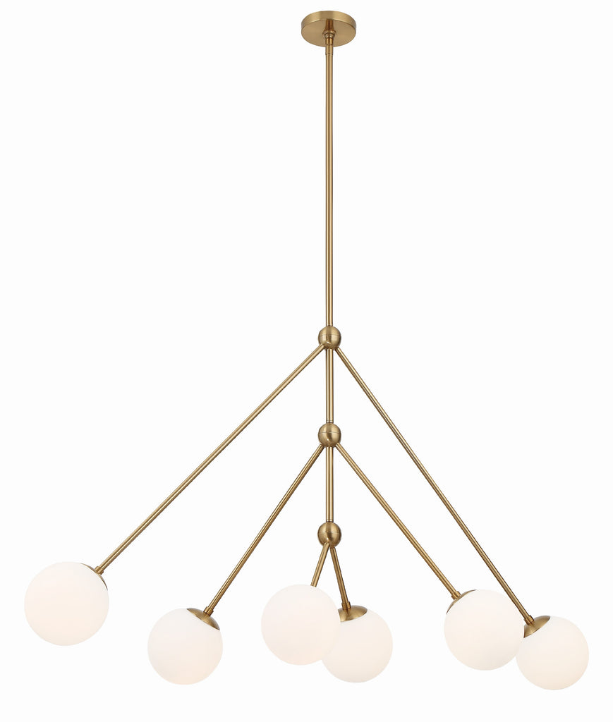 Crystorama Crystorama Omni 6 Light Aged Brass Chandelier
