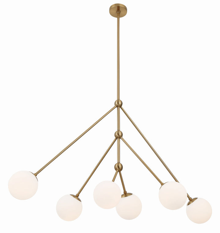 Crystorama Crystorama Omni 6 Light Aged Brass Chandelier