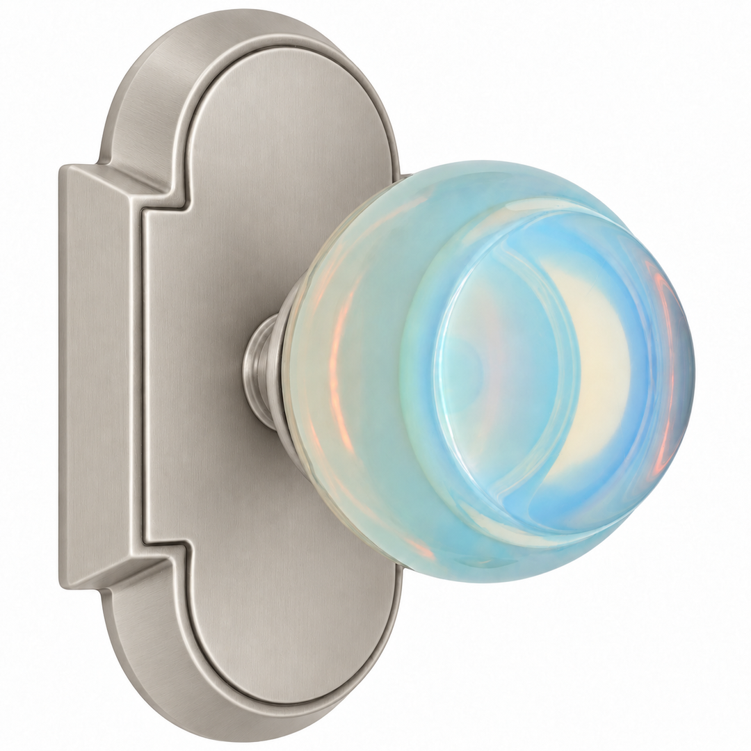 Magnifique® Arched Door Set with Opalite Knobs (Several Finishes Available)