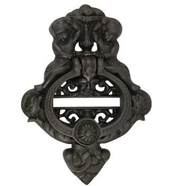French Empire 10 Inch Brass Cherubs Door Knocker (Several Finishes Available) COPPER MOUNTAIN HARDWARE