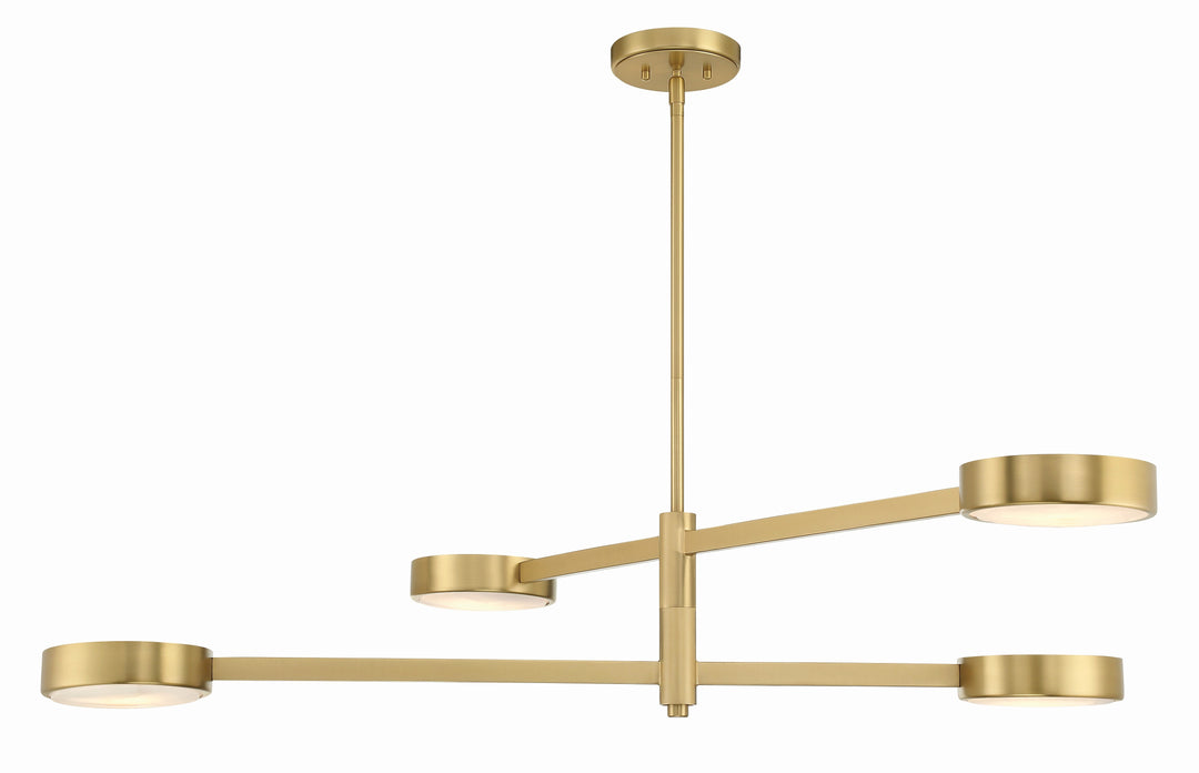 Crystorama Crystorama Orson 4 Light Modern Gold Chandelier