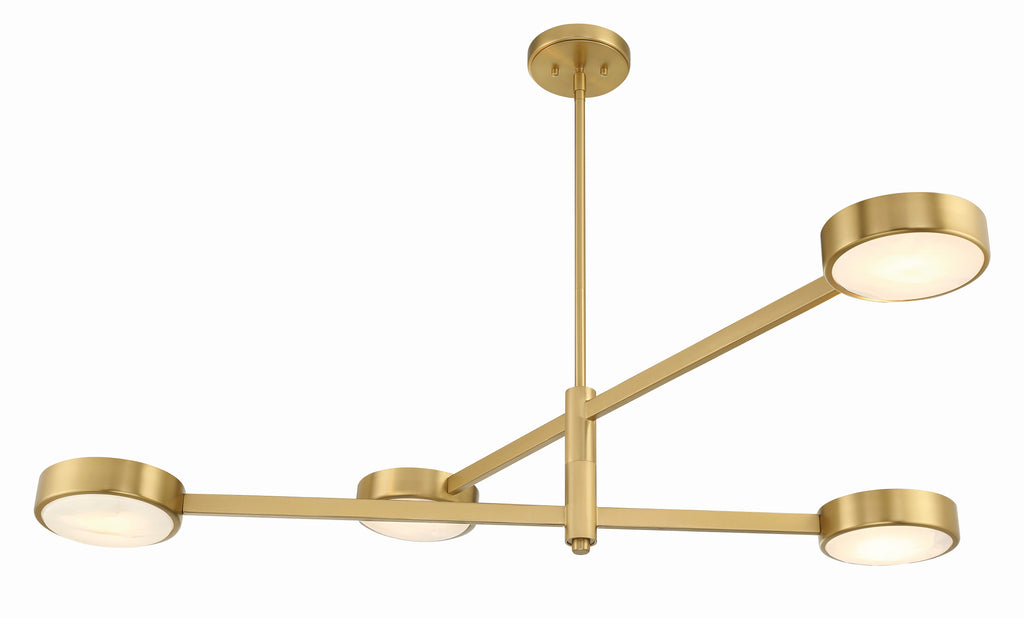 Crystorama Crystorama Orson 4 Light Modern Gold Chandelier