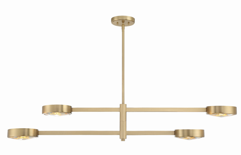 Crystorama Crystorama Orson 4 Light Modern Gold Chandelier