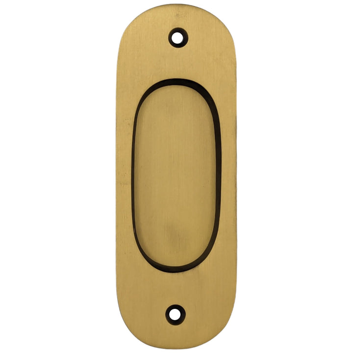 5 Inch Traditional Oval Pocket Door Pull (Several Finishes Available) COPPER MOUNTAIN HARDWARE