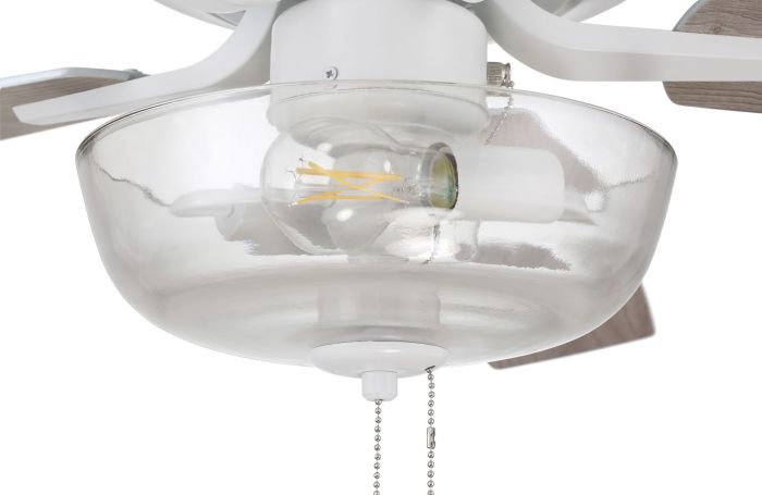 ##Antique Hardware## 52" Pro Plus 101 in White w/ White/Washed Oak Blades