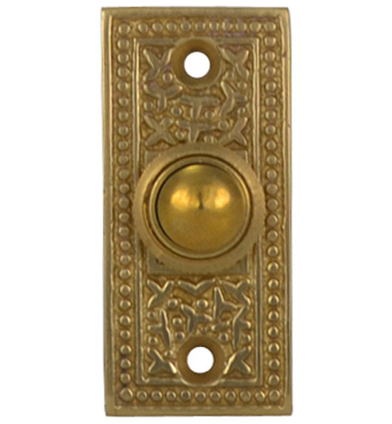 Solid Brass Rice Pattern Door Bell (Several Finishes Available) COPPER MOUNTAIN HARDWARE