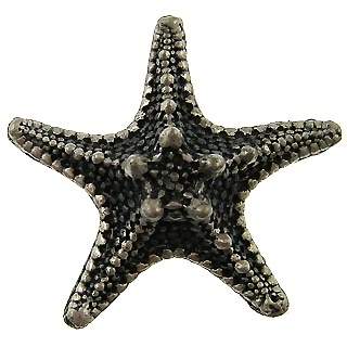 1 3/4 Inch Ocean Seaside Nautical Solid Pewter Decorative Starfish Cabinet & Furniture Knob COPPER MOUNTAIN HARDWARE