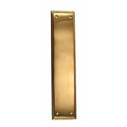 11 1/2 Inch Georgian Roped Style Door Push Plate (Several Finishes Available) COPPER MOUNTAIN HARDWARE