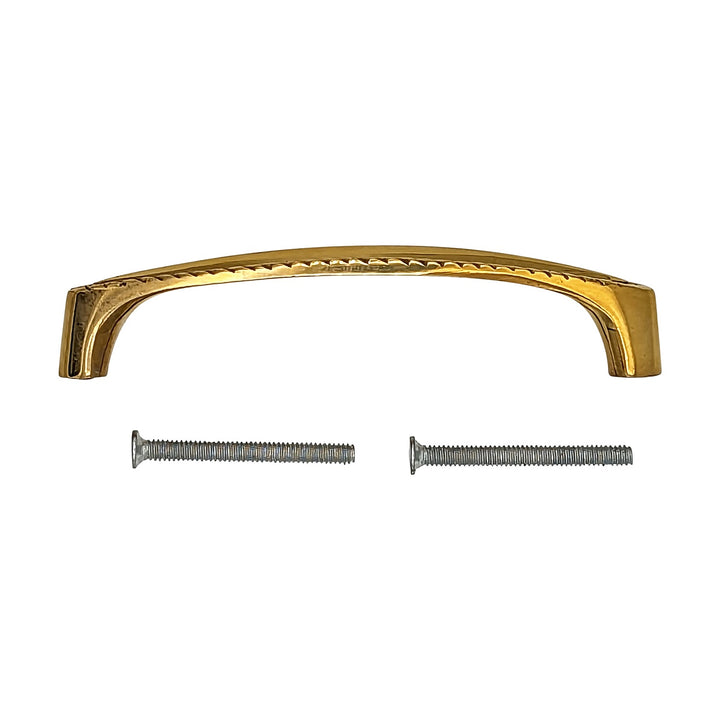 4 Inch Overall (3 3/4 Inch c-c) Solid Brass Georgian Roped Style Pull COPPER MOUNTAIN HARDWARE