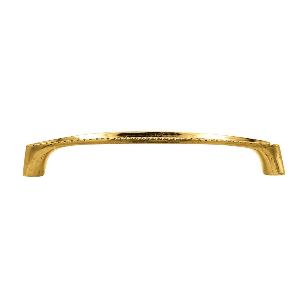 5 1/2 Inch Overall (5 Inch c-c) Solid Brass Georgian Roped Style Pull
