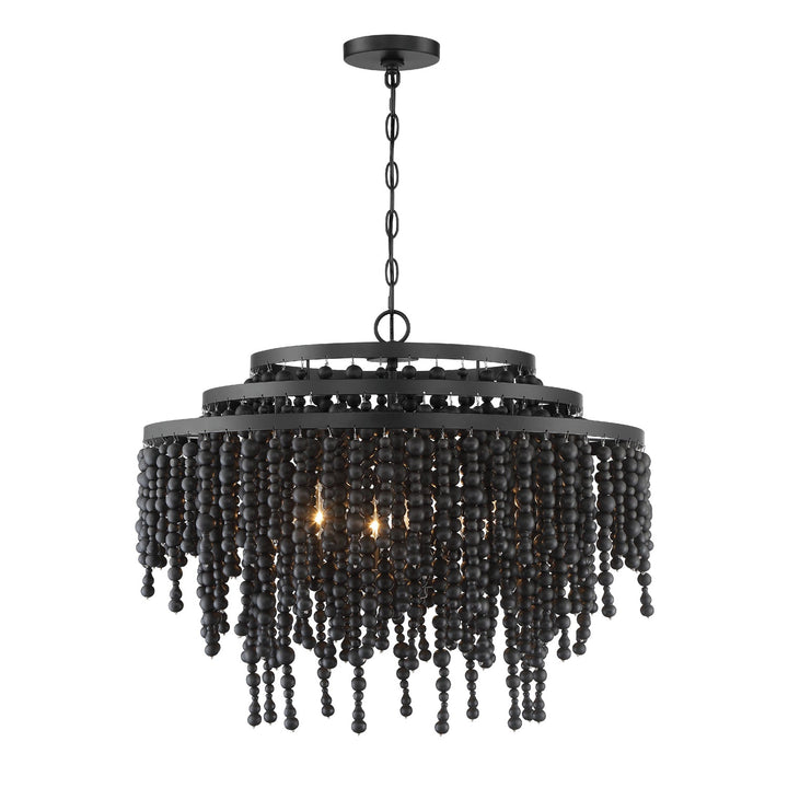 Crystorama Crystorama Poppy 6 Light Matte Black Chandelier