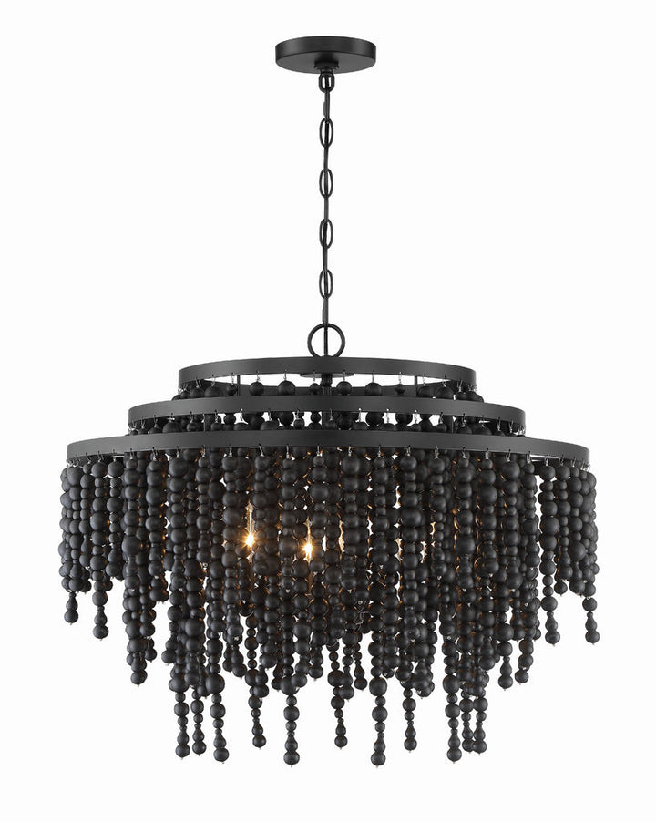 Crystorama Crystorama Poppy 6 Light Matte Black Chandelier