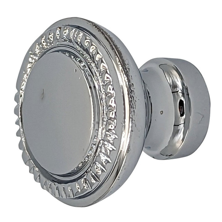 COPPER MOUNTAIN HARDWARE Solid Brass Round Cabinet & Furniture Knob with Beaded Pattern Border