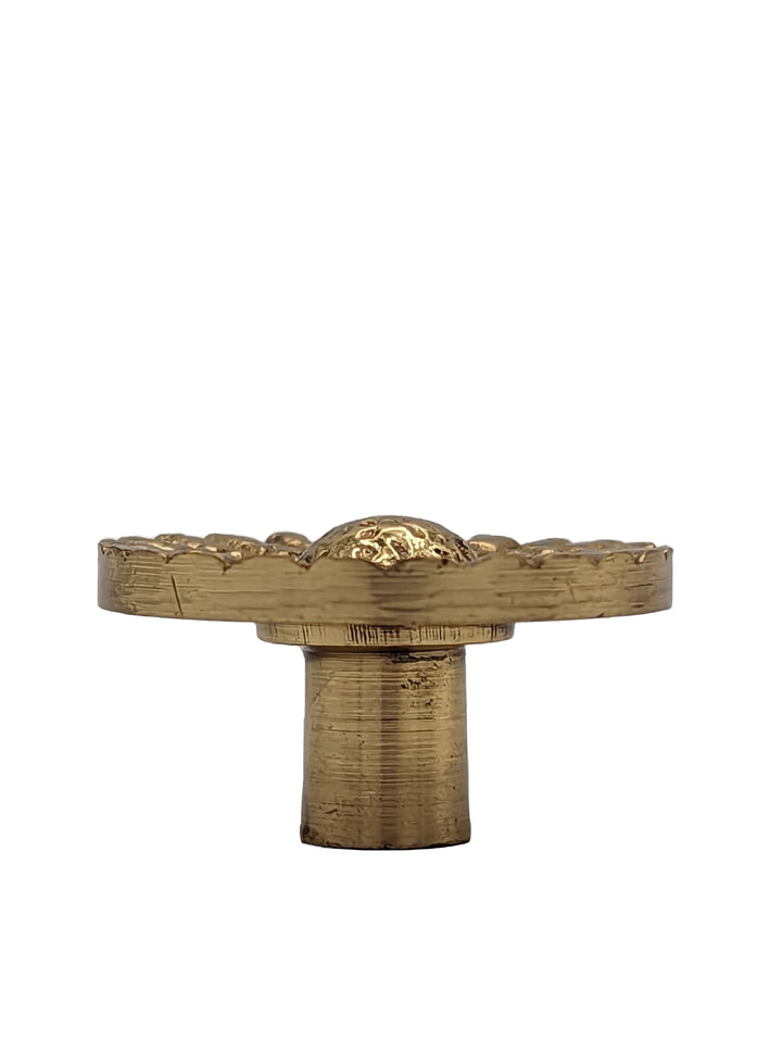 1 Inch Solid Brass Art Deco Style Round Cabinet and Furniture Knob COPPER MOUNTAIN HARDWARE