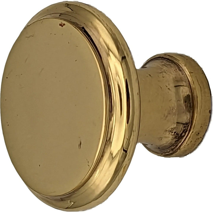 COPPER MOUNTAIN HARDWARE Traditional Brass Flat Top Round Cabinet & Furniture Knob