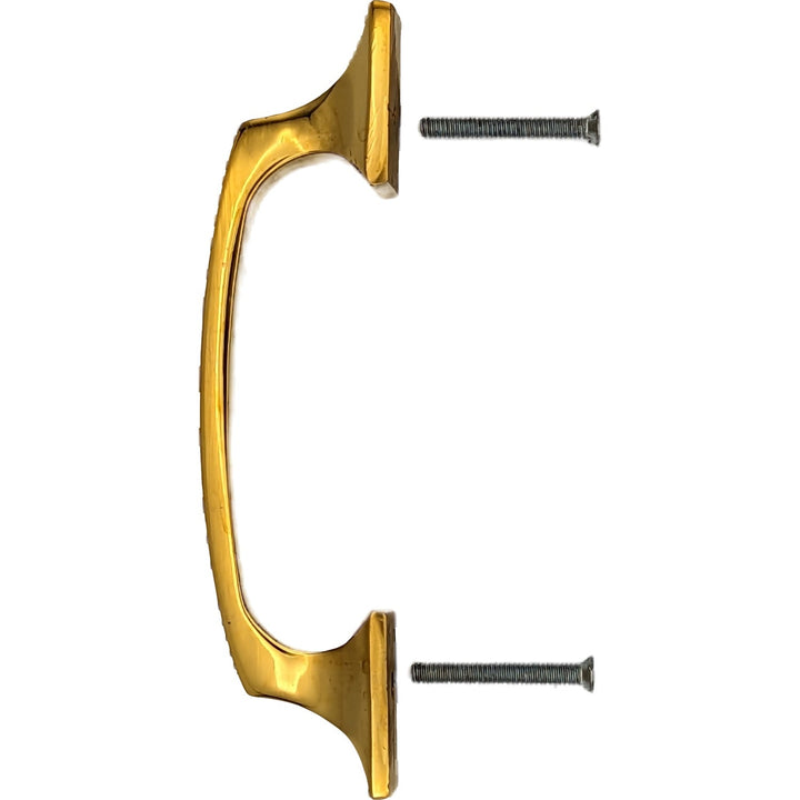 5 1/4 Inch Overall (3 3/4 Inch c-c) Traditional Solid Brass Pull COPPER MOUNTAIN HARDWARE