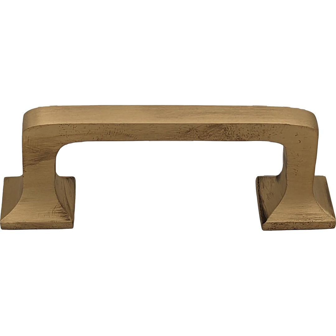 4 1/4 Inch Overall (3 1/4 Inch c-c) Solid Brass Square Traditional Pull