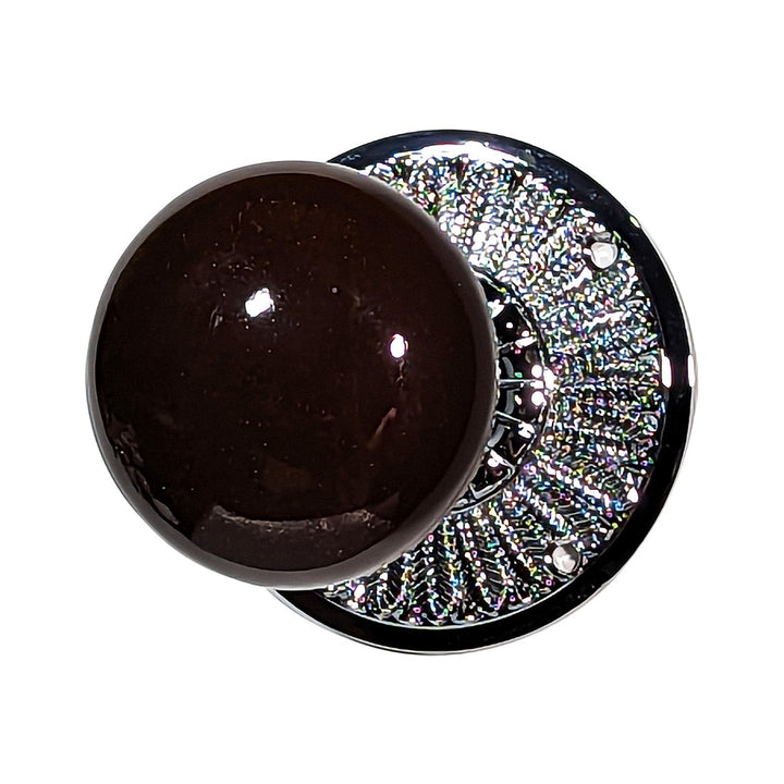 COPPER MOUNTAIN HARDWARE White Porcelain Door Knob Brass Feathers Rosette in Several Finishes