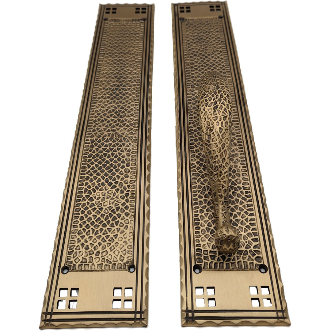 18 Inch Craftsman Style Door Pull & Push Plate Set COPPER MOUNTAIN HARDWARE