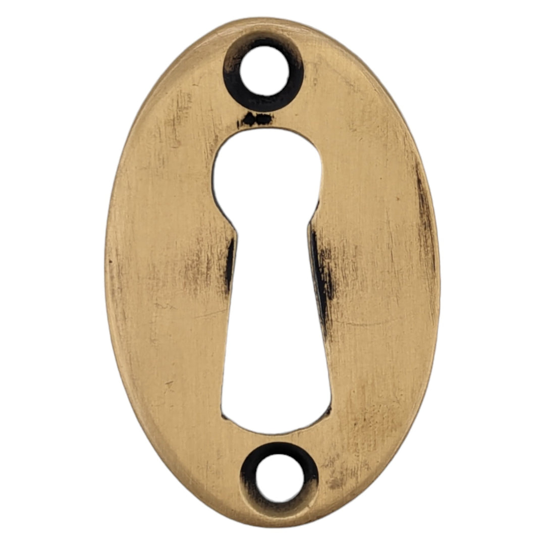COPPER MOUNTAIN HARDWARE Solid Brass Distressed Style Escutcheon / Keyhole Cover